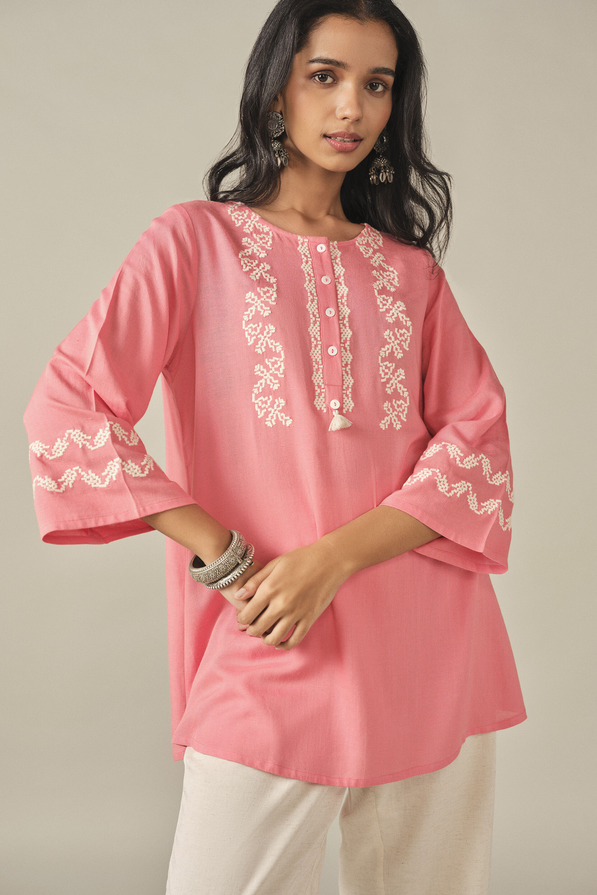 A-line Tunic in Pink, Pink, image 4